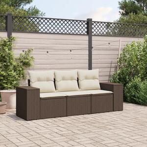 VidaXL 3 részes barna polyrattan kerti ülőgarnitúra párnával