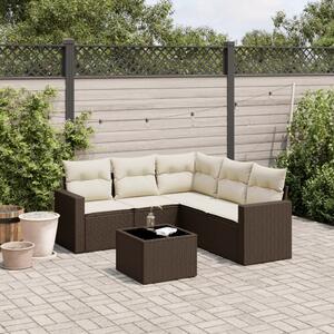 VidaXL 6 részes barna polyrattan kerti ülőgarnitúra párnával
