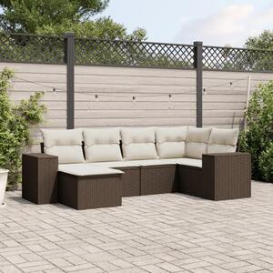 VidaXL 6 részes barna polyrattan kerti ülőgarnitúra párnával