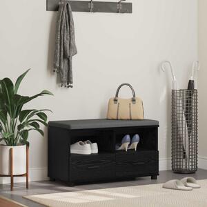 Előtér pad párnával fiókkal Fekete tölgy 80 x 38 x 46 cm
