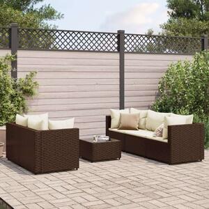 VidaXL Polyrattan Kerti Ülőgarnitúra - 6 részes - Barna