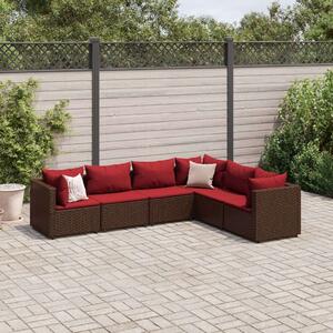 VidaXL Polyrattan Kerti Ülőgarnitúra - 6 részes - Barna