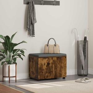 Előtér pad Füstölt Tölgy 60 x 38 x 46 cm Műanyag Fa és Szövet