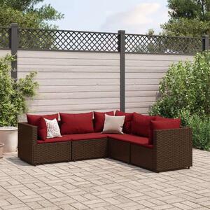 VidaXL Polyrattan Kerti Ülőgarnitúra - 5 részes - Barna
