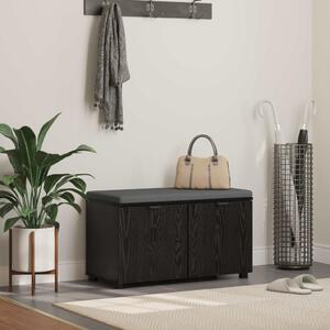 Előtér pad Fekete Tölgy 80 x 38 x 46 cm Műanyag Fa és Szövet
