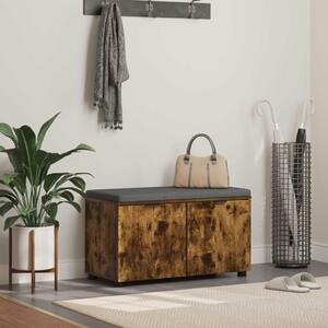 Előtér pad Füstölt Tölgy 80 x 38 x 46 cm Műanyag Fa és Szövet