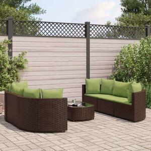 VidaXL Polyrattan Kerti Ülőgarnitúra - 7 részes, Barna
