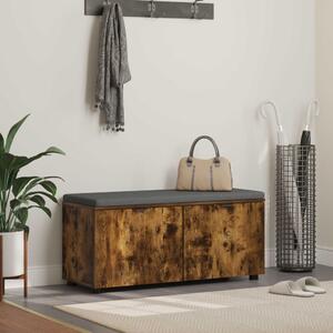Előtér pad Füstölt Tölgy 100 x 38 x 46 cm Műanyag Fa és Szövet
