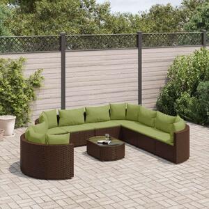 VidaXL Polyrattan Kerti Ülőgarnitúra - 10 részes - Barna