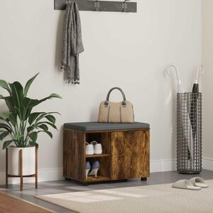 Előtér pad Füstölt Tölgy 60 x 38 x 46 cm Műanyag Fa és Szövet