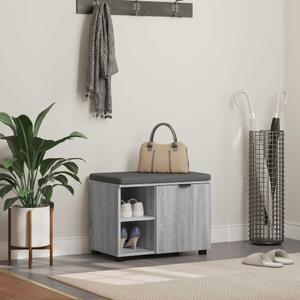 Előtér pad Szürke Sonoma 60 x 38 x 46 cm Műanyag Fa és Szövet
