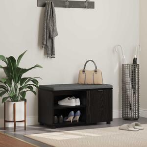 Előtér pad Fekete Tölgy 80 x 38 x 46 cm Műanyag Fa és Szövet