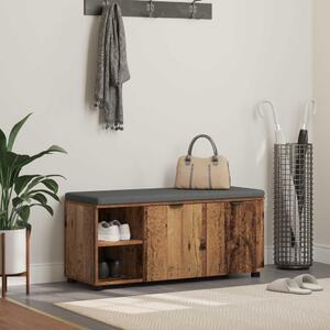 Előtér pad Öreg fa 100 x 38 x 46 cm Műanyag Fa és Szövet
