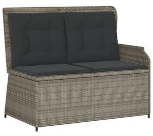 VidaXL 3 részes szürke polyrattan kerti ülőgarnitúra párnákkal