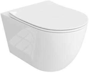 LaVita Sinto Grande miska WC wisząca bez kołnierza z deską wolnoopadającą biały połysk