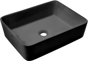 Invena Paros mosdótál 47.5x37.5 cm négyszögletes mosdótálak fekete CE-36-005