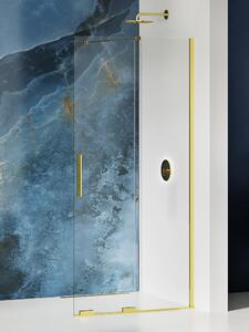 New Trendy Smart Light Gold zuhanykabin fal walk-in 80 cm arany fényes/átlátszó üveg EXK-4293