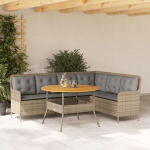 VidaXL Polyrattan Kerti Ülőgarnitúra - L-alakú - Bézs