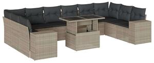 VidaXL Polyrattan Kerti Ülőgarnitúra - 11 részes, Világosszürke