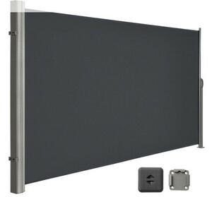 Kültéri kihúzható szélfogó, térelválasztó–180×400 cm, antracit
