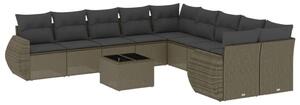 VidaXL Polyrattan Kerti Ülőgarnitúra - 11 részes - Világosszürke