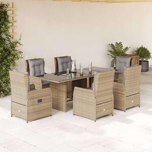 VidaXL Polyrattan Kerti Étkezőgarnitúra - 7 részes - Bézs