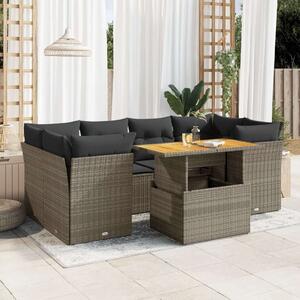 VidaXL Polyrattan Kerti Ülőgarnitúra - 7 részes - Szürke