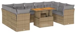 VidaXL Polyrattan Kerti Ülőgarnitúra - 10 részes - Bézs