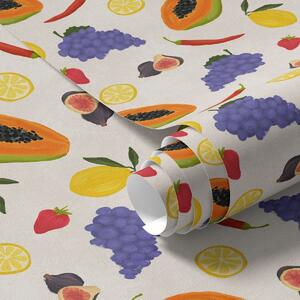 Tapéta Papaya, szőlő és citrom – egy élénk gyümölcskeverék, Ételek és italok tapétá, a00803 : Uwalls.hu
