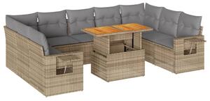 VidaXL Polyrattan Kerti Ülőgarnitúra - 10 részes - Bézs