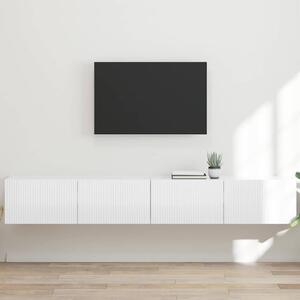 TV Fali Szekrény 2 pcs Fényes Fehér 98 x 31 x 29,5 cm Faanyag