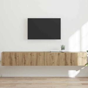 TV Fali Szekrény 2 db Művészi tölgy Szerelt Fa