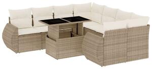 VidaXL Polyrattan Kerti Ülőgarnitúra - 9 részes - Bézs