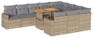 VidaXL Polyrattan Kerti Ülőgarnitúra - 11 részes, Bézs