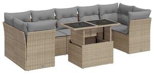 VidaXL Polyrattan Kerti Ülőgarnitúra - 8 részes - Bézs
