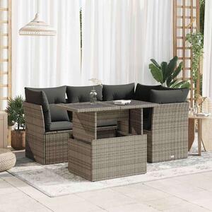 VidaXL Polyrattan Kerti Ülőgarnitúra - 5 részes - Szürke