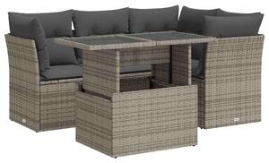 VidaXL Polyrattan Kerti Ülőgarnitúra - 5 részes - Szürke