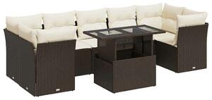 VidaXL 8 Részes Polyrattan Kerti Ülőgarnitúra - Barna