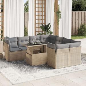 VidaXL Polyrattan Kerti Ülőgarnitúra - 9 részes - Bézs