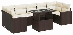 VidaXL Polyrattan Kerti Ülőgarnitúra - 8 részes - Barna