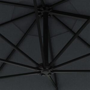 VidaXL antracitszürke falra szerelhető napernyő fémrúddal 300 cm