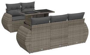 VidaXL Polyrattan Kerti Ülőgarnitúra - 6 részes - Szürke