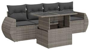 VidaXL Polyrattan Kerti Ülőgarnitúra - 5 részes - Szürke