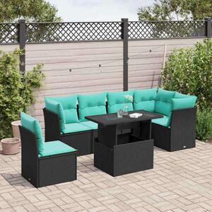 VidaXL Polyrattan Kerti Ülőgarnitúra - 6 részes - Fekete