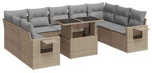 VidaXL Polyrattan Kerti Ülőgarnitúra - 10 részes - Bézs
