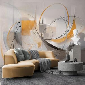 Fotótapéta Absztrakt textúrájú modern festészeti stílus ívelt vonalakkal és geometrikus formákkal, Fotótapéta absztrakt, w09476 : Uwalls.hu