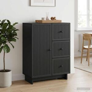 VidaXL Széf fiókkal Fekete 66 x 34,5 x 90 cm Szerelt Fa