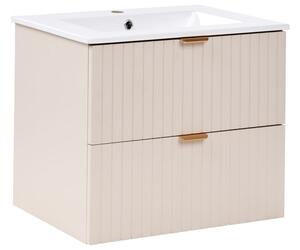 Fürdőszobai faliszekrény mosdóval TOTORANI 60 cm Bézs