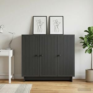 VidaXL Széf Fekete 89 x 34,5 x 80 cm Szerelt Fa
