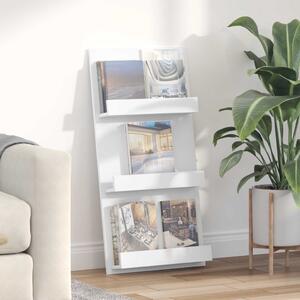 Magazin állvány polcokkal Fehér 51 x 11 x 102 cm Faanyag